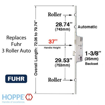 REPLACEMENT KIT FOR FUHR 3 ROLLER AUTOMATIC MULTIPOINT LOCK